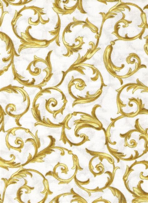 gold metallic quilt fabric|white fabric with gold accents.